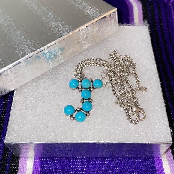 Turquoise “J” Necklace! - Picture 2 of 2